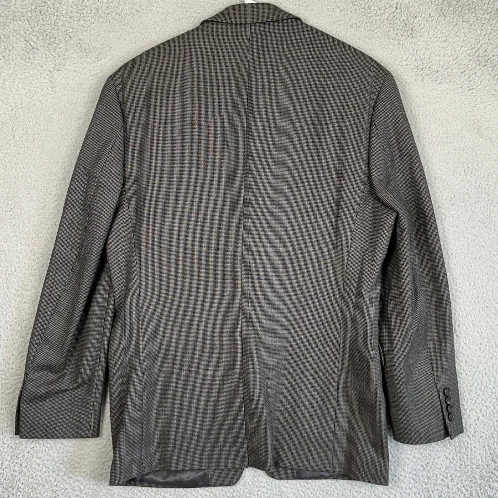 Lauren Ralph Lauren Wool Blazer Mens 40R Grey Black Textured 2 Button Sport Coat